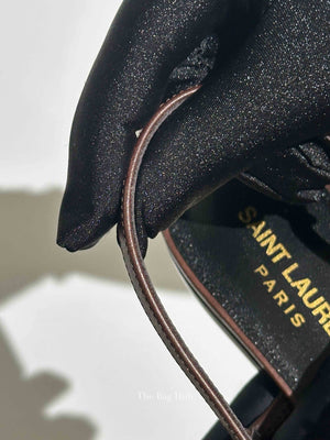 Saint Laurent Brown Leather Cassandre Sandals Size 38