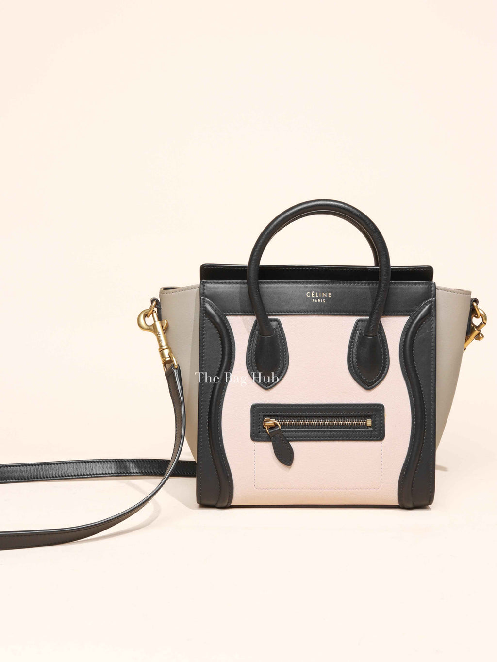 Celine Tri-Color Smooth Drummed Calfskin Nano Luggage Bag