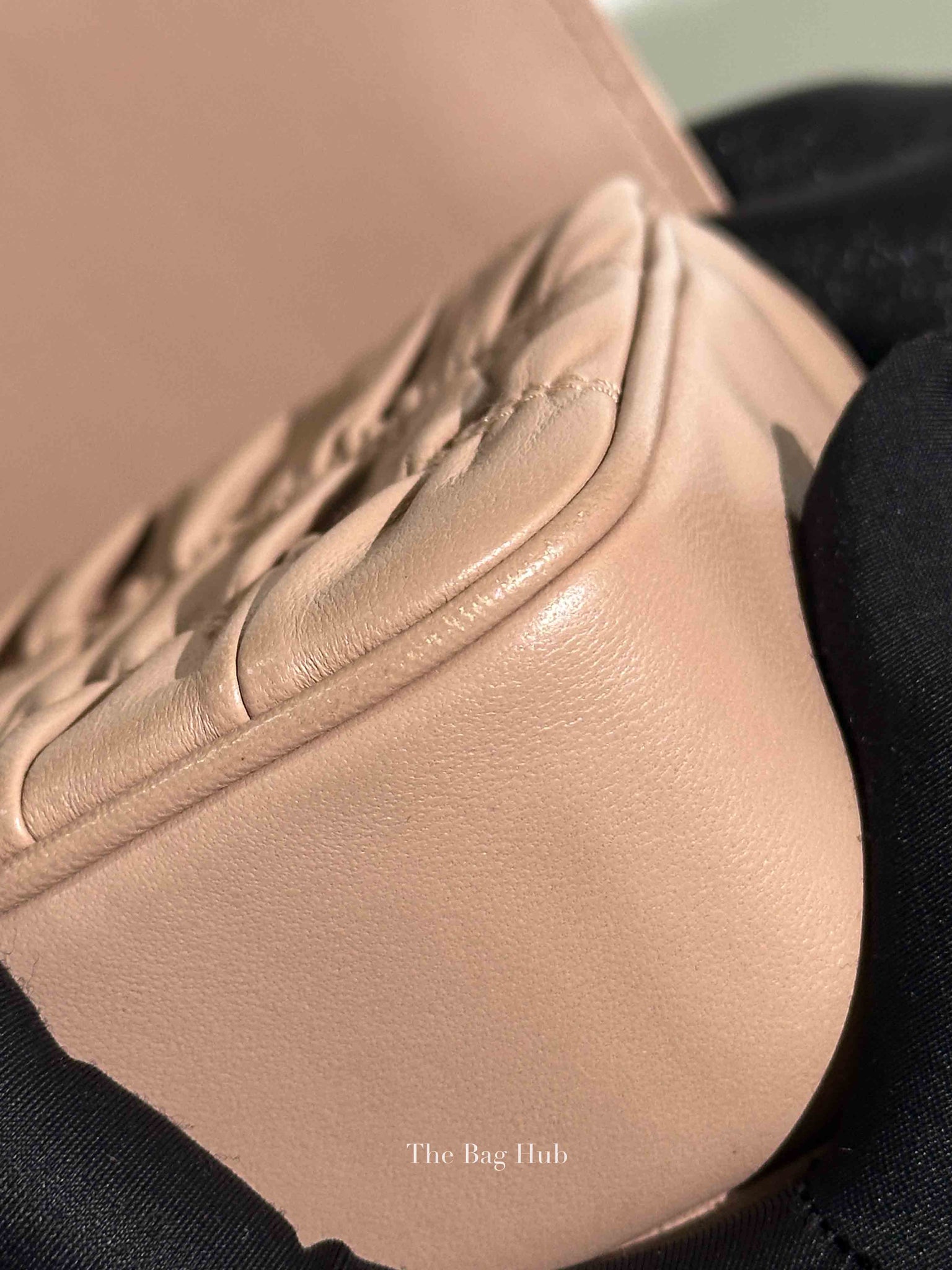 Prada Cipria Nappa Gaufre Sound Chain Flap Small Shoulder Bag