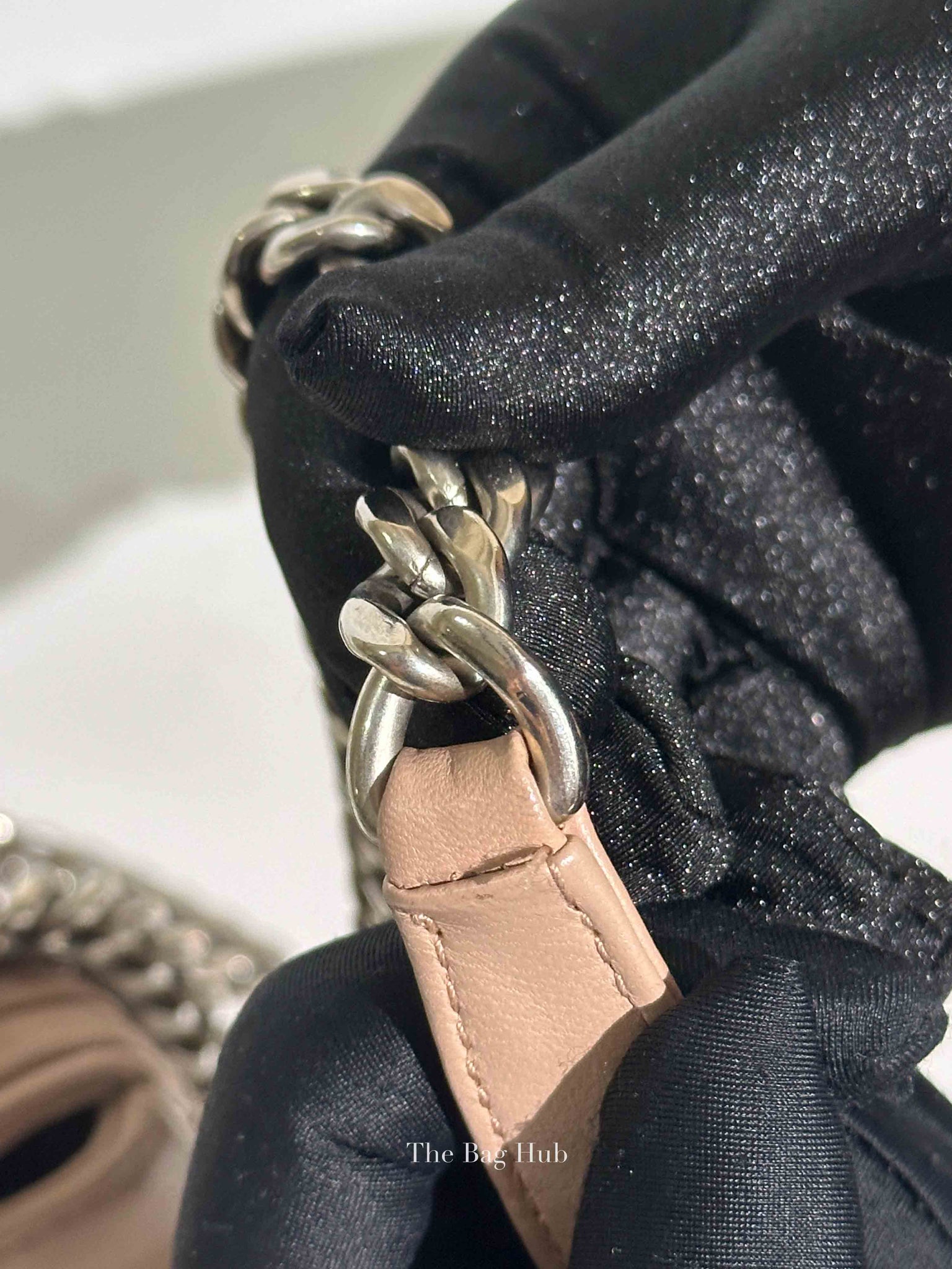 Prada Cipria Nappa Gaufre Sound Chain Flap Small Shoulder Bag