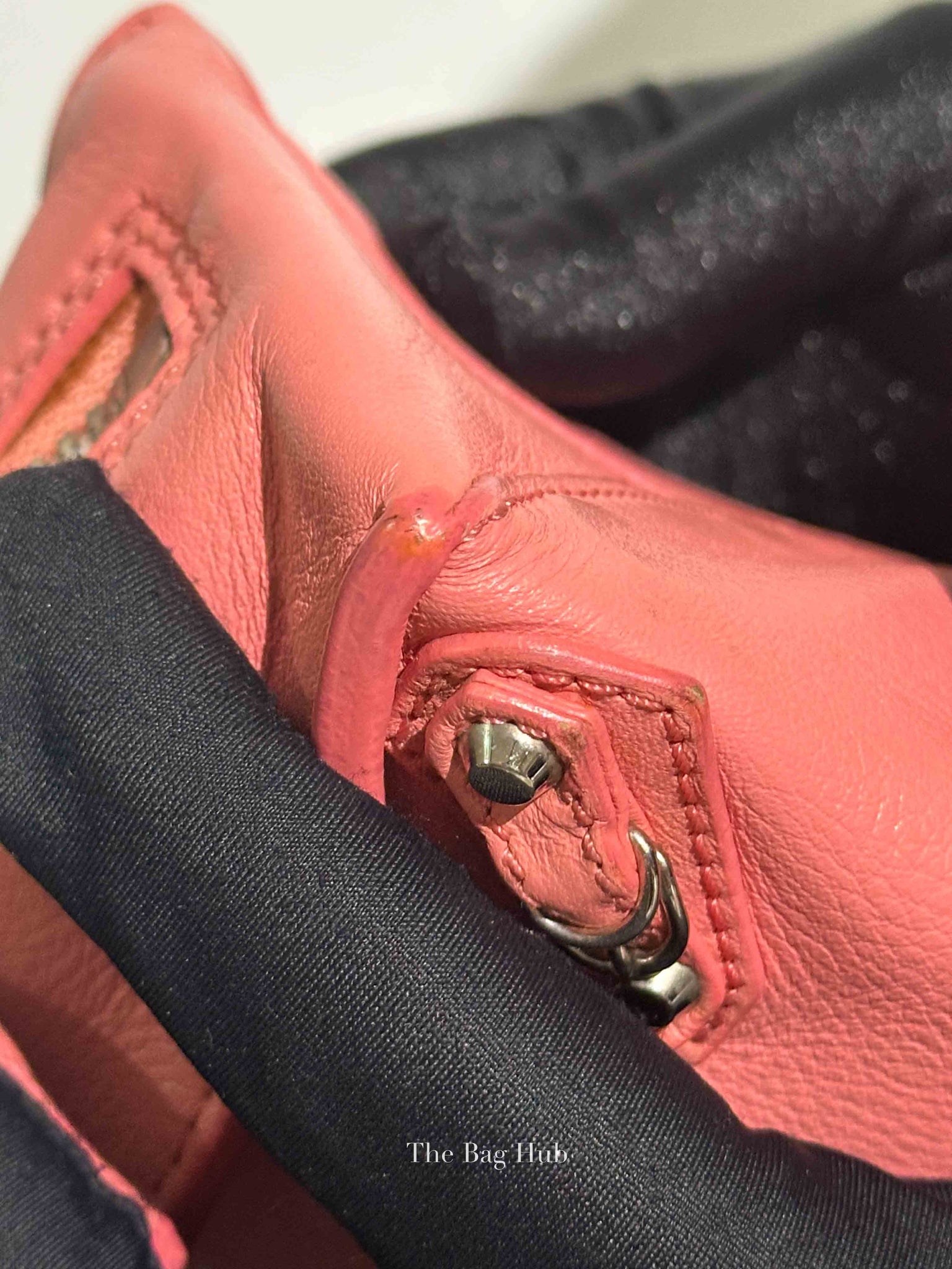 Balenciaga Pink Leather Mini Metallic Edge Papier A4 Tote Bag