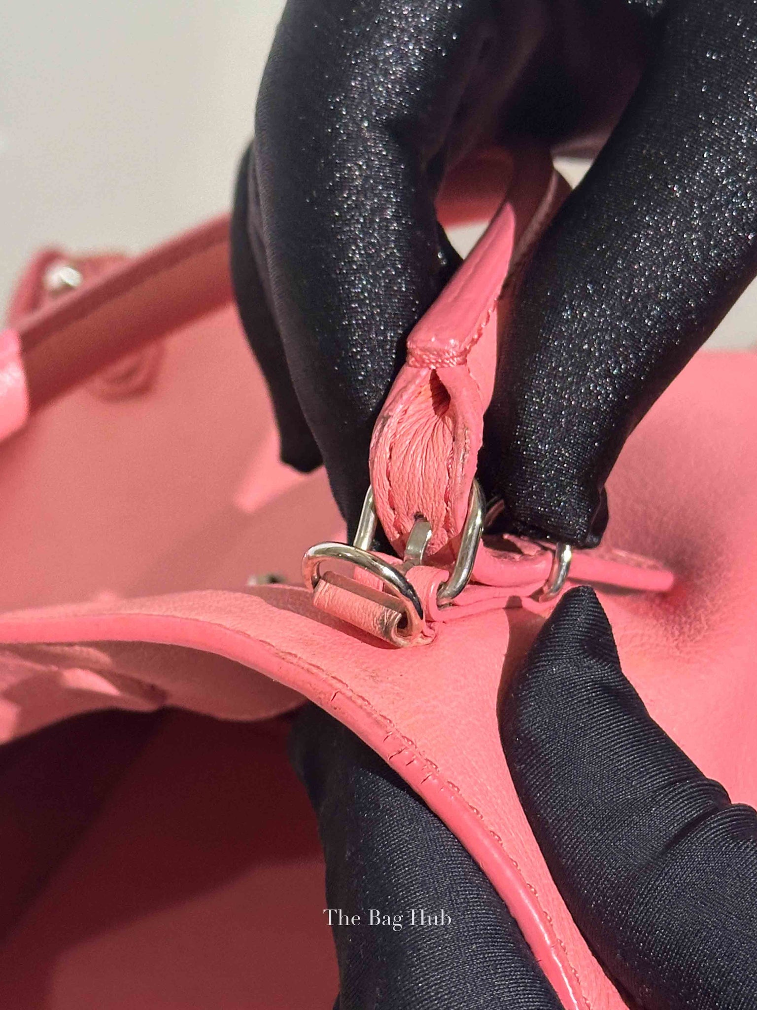 Balenciaga Pink Leather Mini Metallic Edge Papier A4 Tote Bag