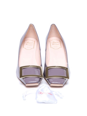 Roger Vivier Purple Patent Leather Trompette Pumps 70 Size 38