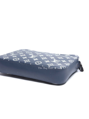Louis Vuitton Navy Blue Monogram Shadow Leather Trio Messenger Bag