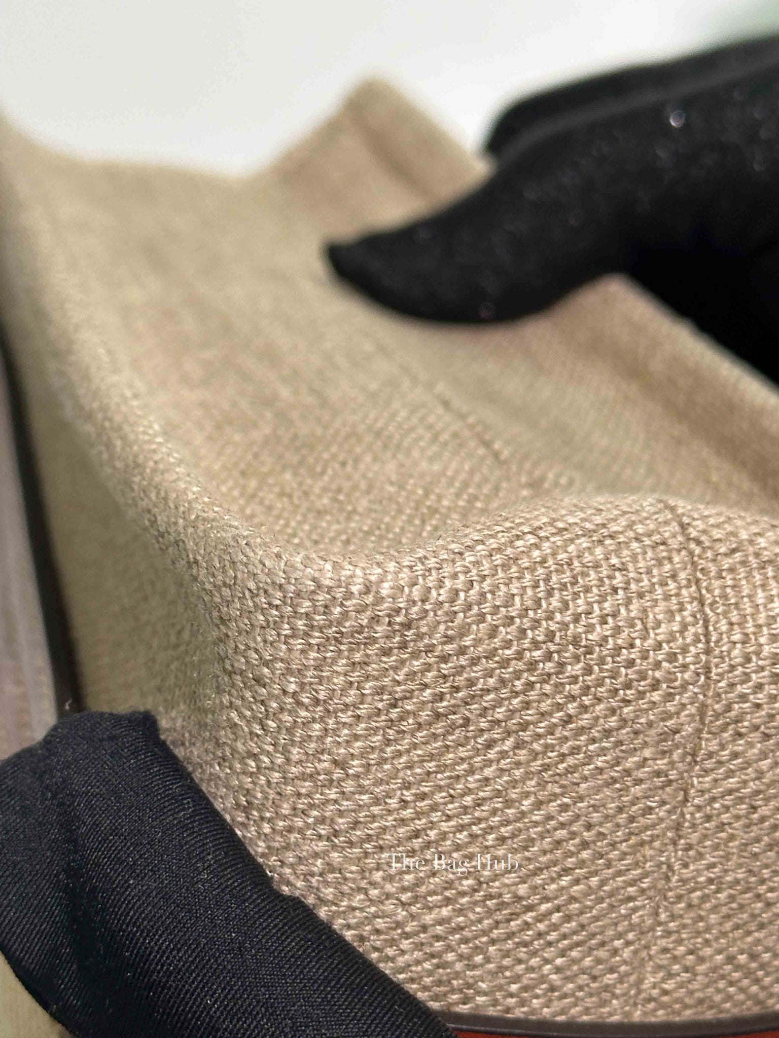 Chloe White/Brown Linen Canvas Small Woody Tote Bag