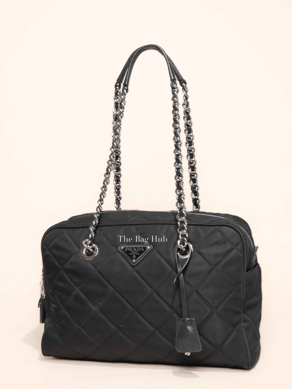 Prada Black Nylon Tessuto Impuntu Quilted Shoulder Bag