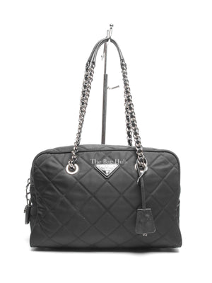 Prada Black Nylon Tessuto Impuntu Quilted Shoulder Bag