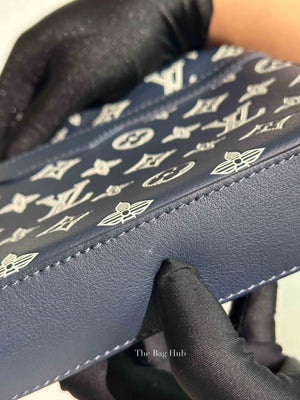 Louis Vuitton Navy Blue Monogram Shadow Leather Trio Messenger Bag