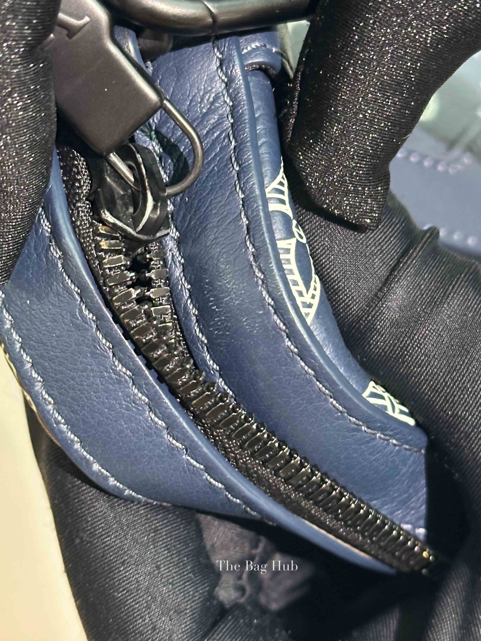 Louis Vuitton Navy Blue Monogram Shadow Leather Trio Messenger Bag