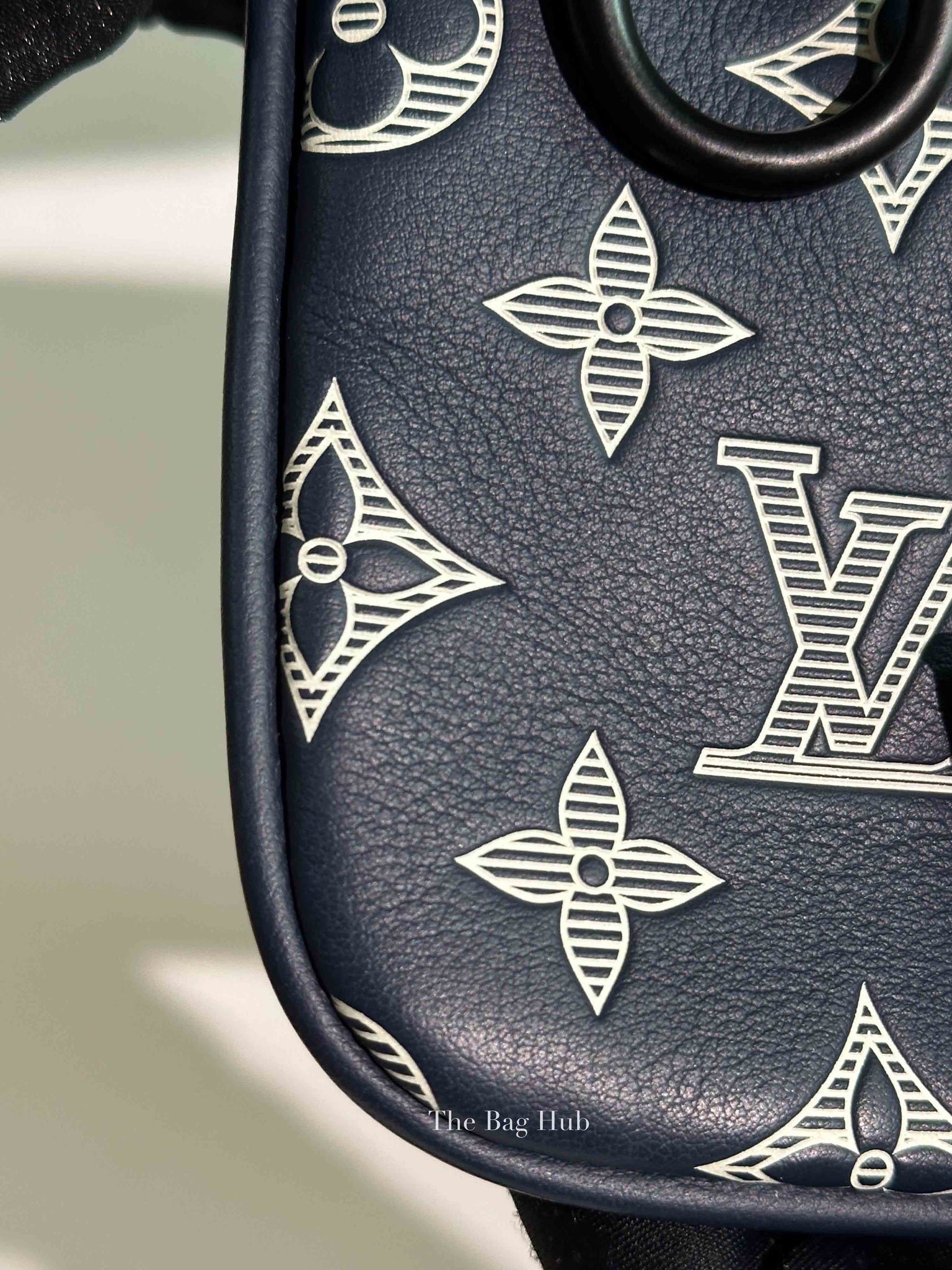 Louis Vuitton Navy Blue Monogram Shadow Leather Trio Messenger Bag