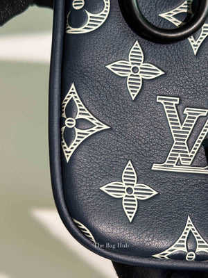Louis Vuitton Navy Blue Monogram Shadow Leather Trio Messenger Bag