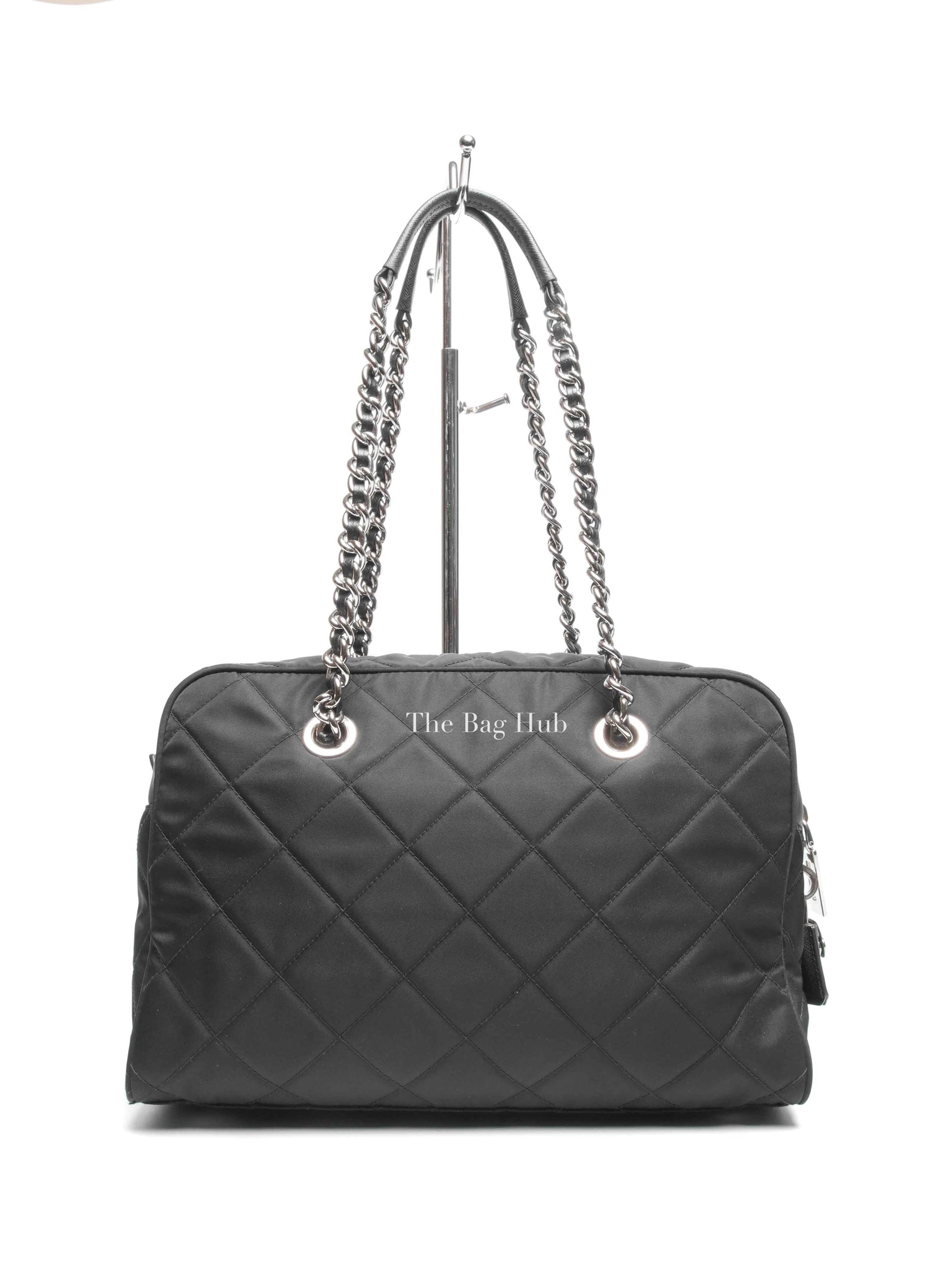 Prada Black Nylon Tessuto Impuntu Quilted Shoulder Bag