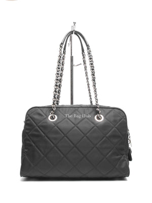Prada Black Nylon Tessuto Impuntu Quilted Shoulder Bag