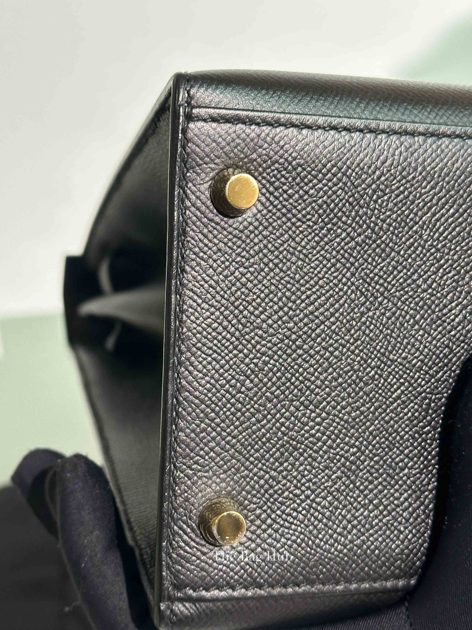 Hermes Noir Epsom Leather Kelly Sellier 35 GHW