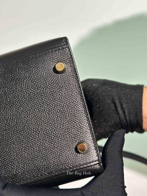 Hermes Noir Epsom Leather Kelly Sellier 35 GHW