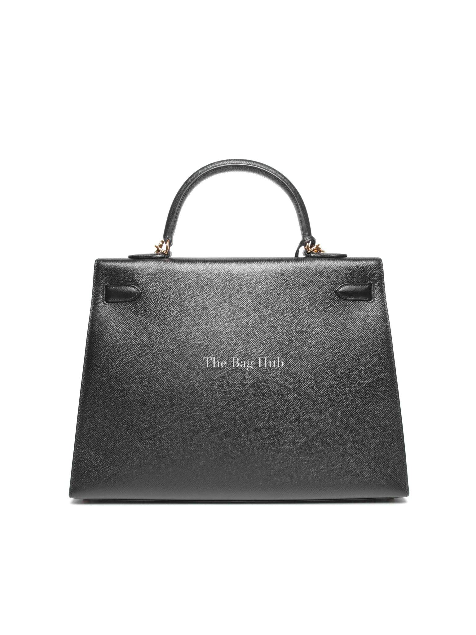 Hermes Noir Epsom Leather Kelly Sellier 35 GHW