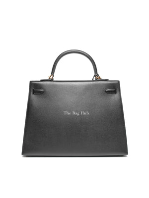 Hermes Noir Epsom Leather Kelly Sellier 35 GHW