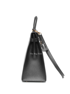 Hermes Noir Epsom Leather Kelly Sellier 35 GHW