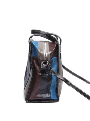 Balenciaga Multicolor Striped Leather Bazar Shopper Small Tote Bag