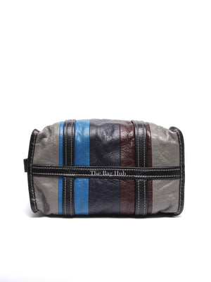 Balenciaga Multicolor Striped Leather Bazar Shopper Small Tote Bag