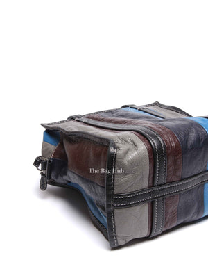 Balenciaga Multicolor Striped Leather Bazar Shopper Small Tote Bag