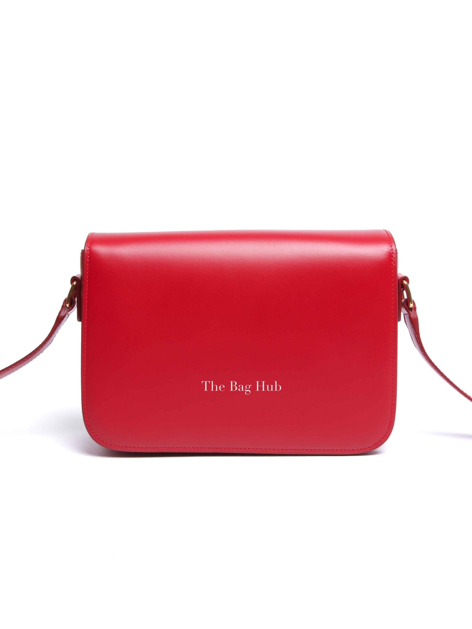 Celine Red Calfskin Leather Classic Triomphe Bag