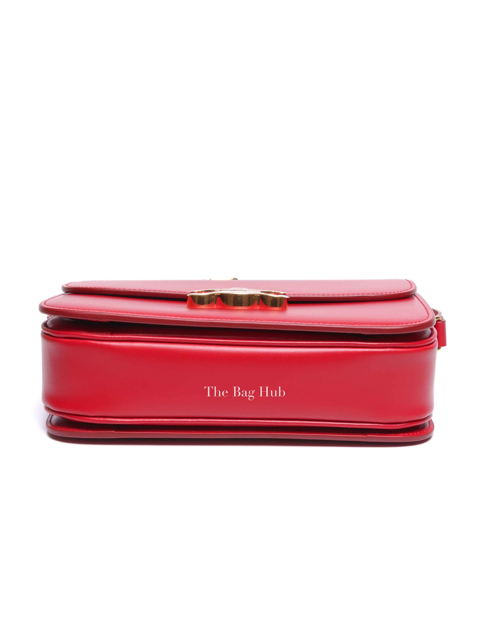 Celine Red Calfskin Leather Classic Triomphe Bag