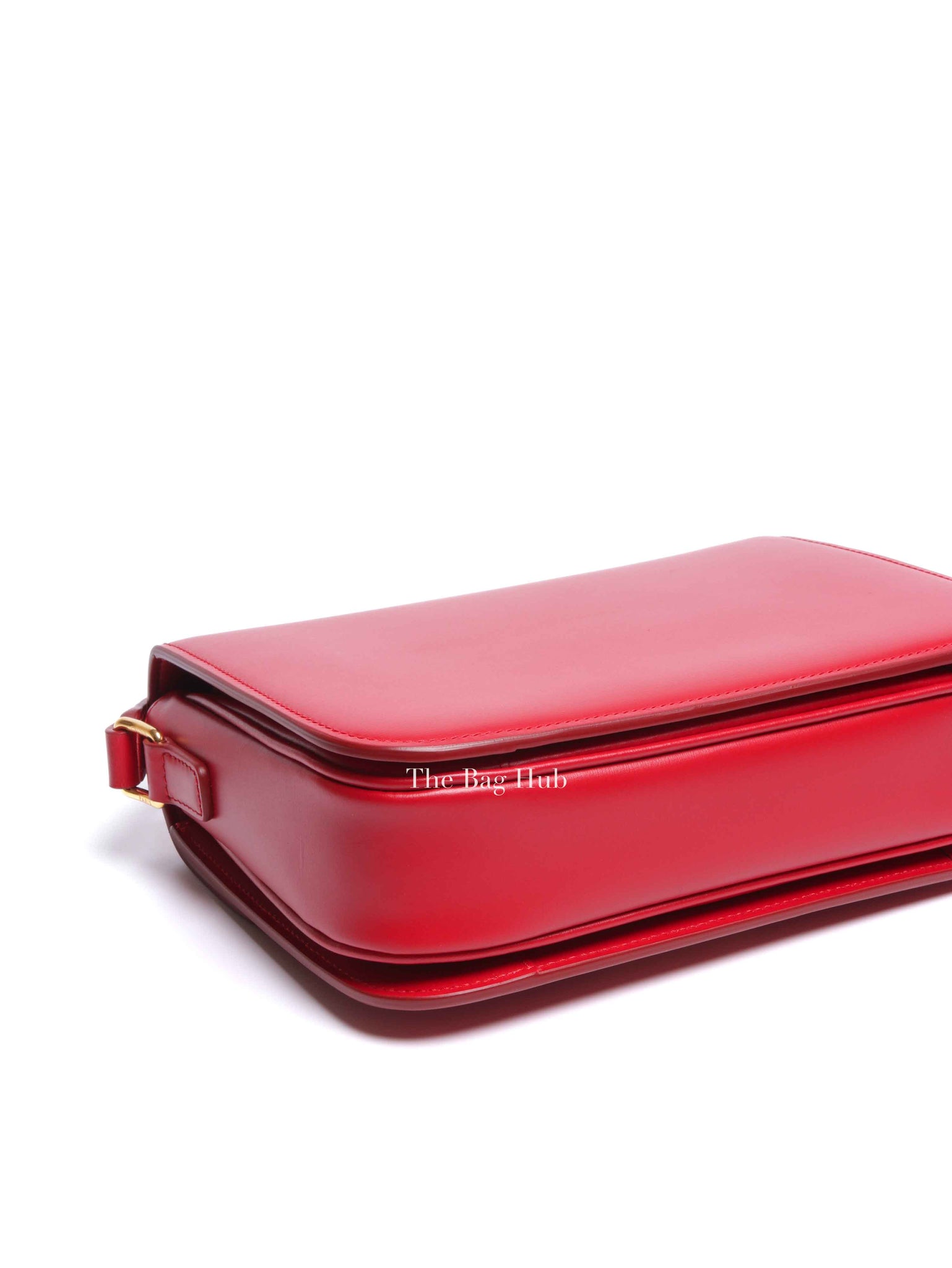 Celine Red Calfskin Leather Classic Triomphe Bag