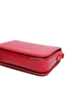 Celine Red Calfskin Leather Classic Triomphe Bag