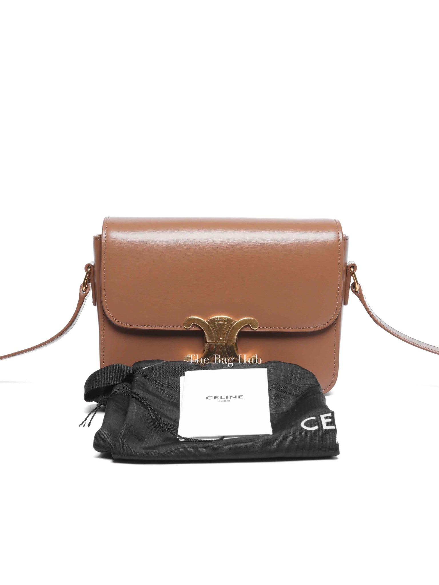 Celine Bronze Shiny Calfskin Teen Triomphe Bag