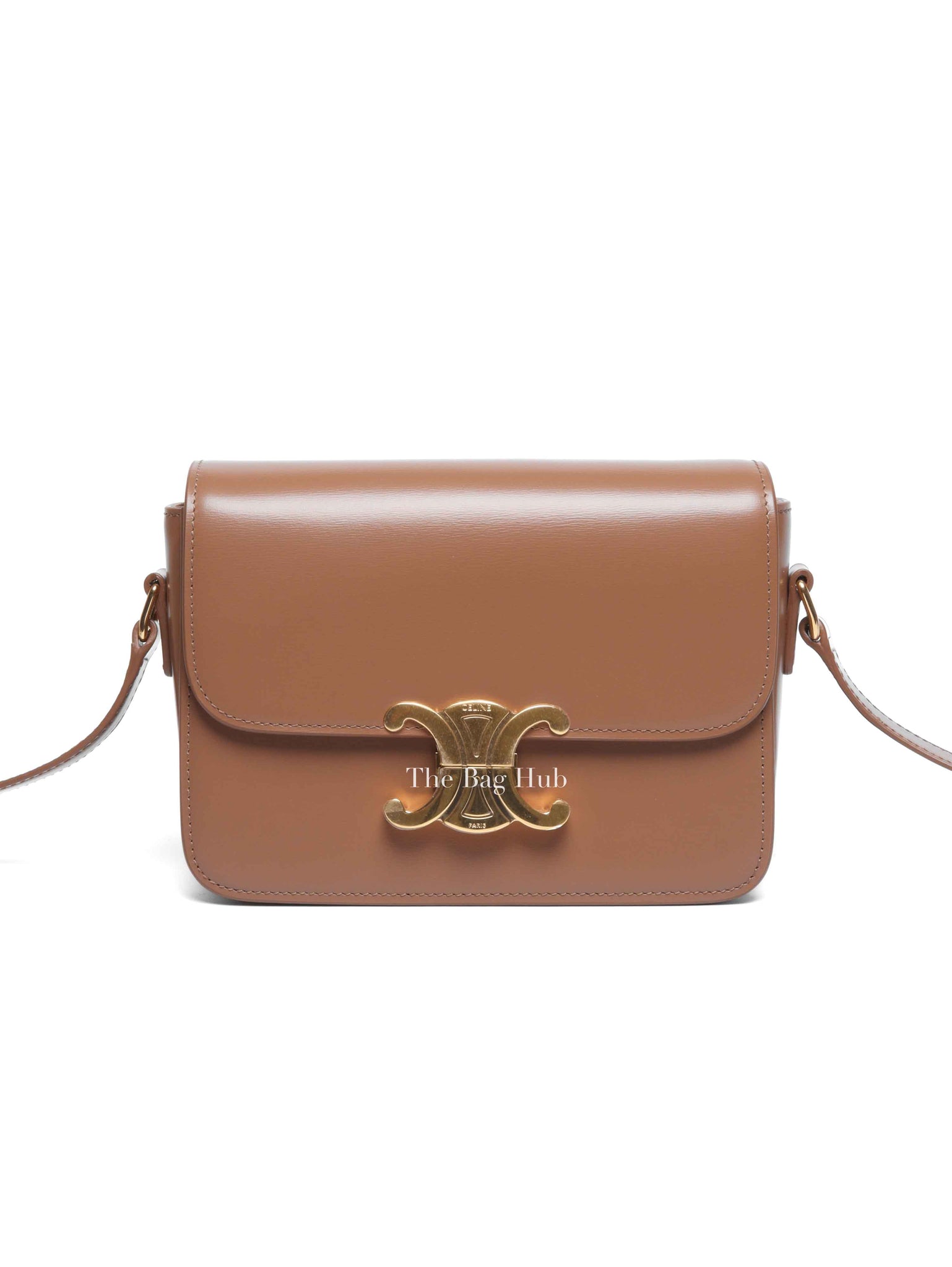 Celine Bronze Shiny Calfskin Teen Triomphe Bag