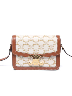 Celine White Canvas/Calfskin Teen Triomphe Bag