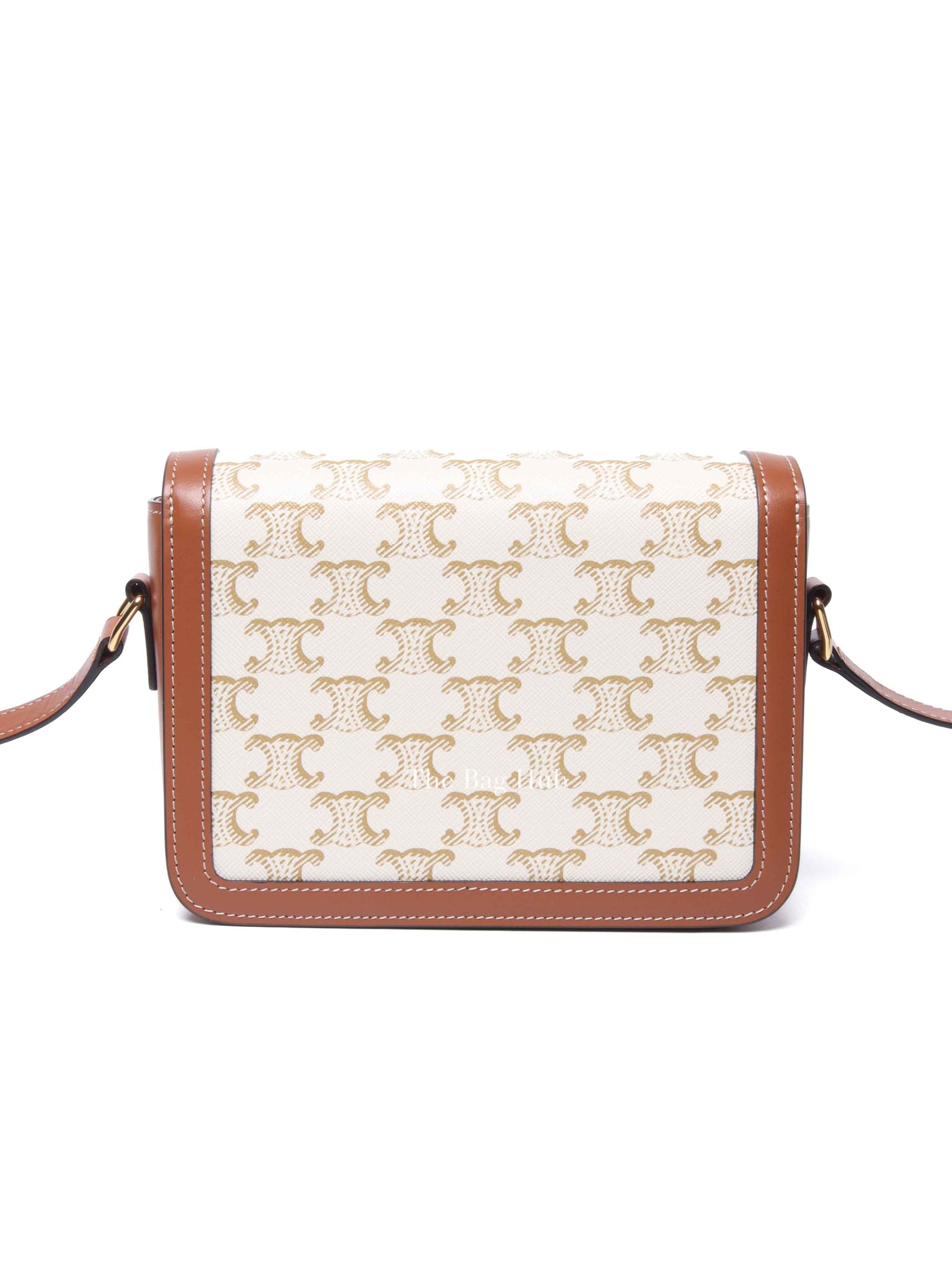 Celine White Canvas/Calfskin Teen Triomphe Bag