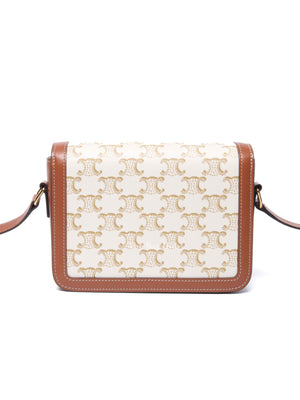 Celine White Canvas/Calfskin Teen Triomphe Bag