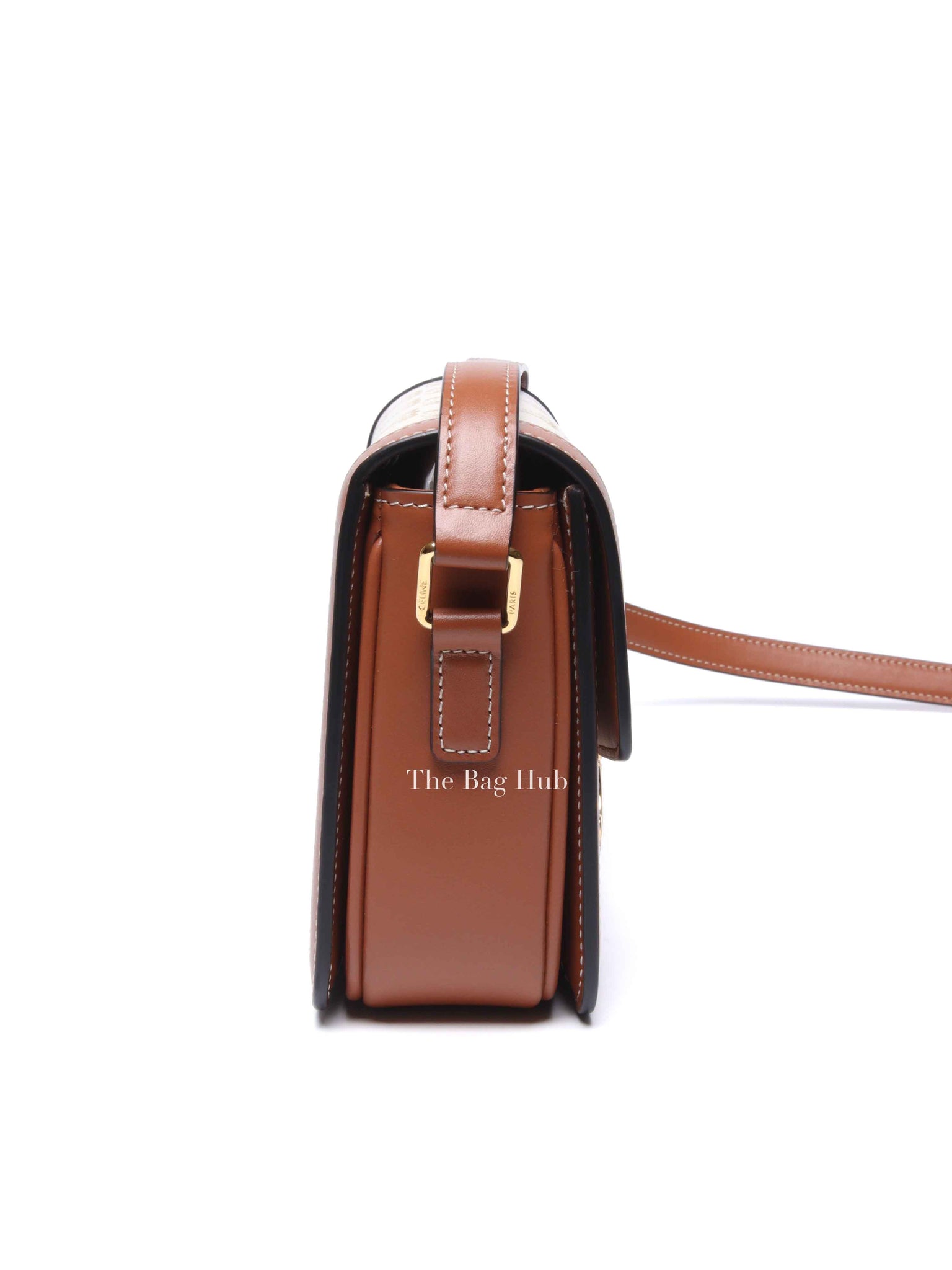 Celine White Canvas/Calfskin Teen Triomphe Bag