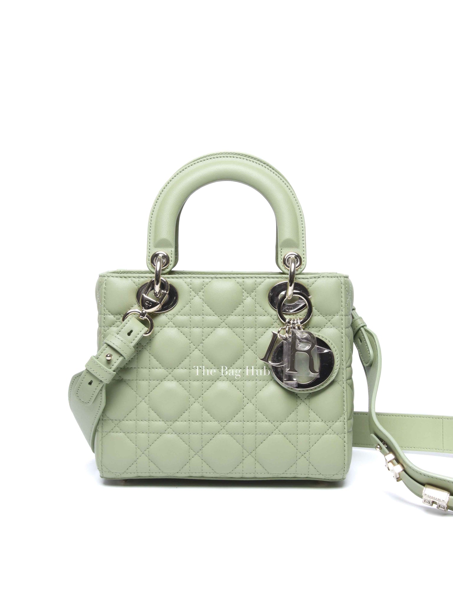 Dior Green Lambskin Quilted Lady Dior Small Bag