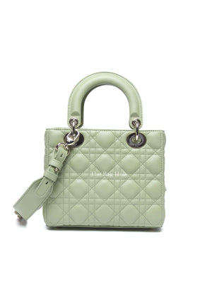 Dior Green Lambskin Quilted Lady Dior Small Bag