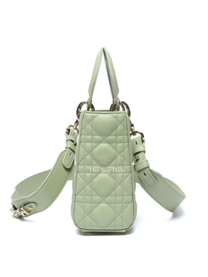 Dior Green Lambskin Quilted Lady Dior Small Bag
