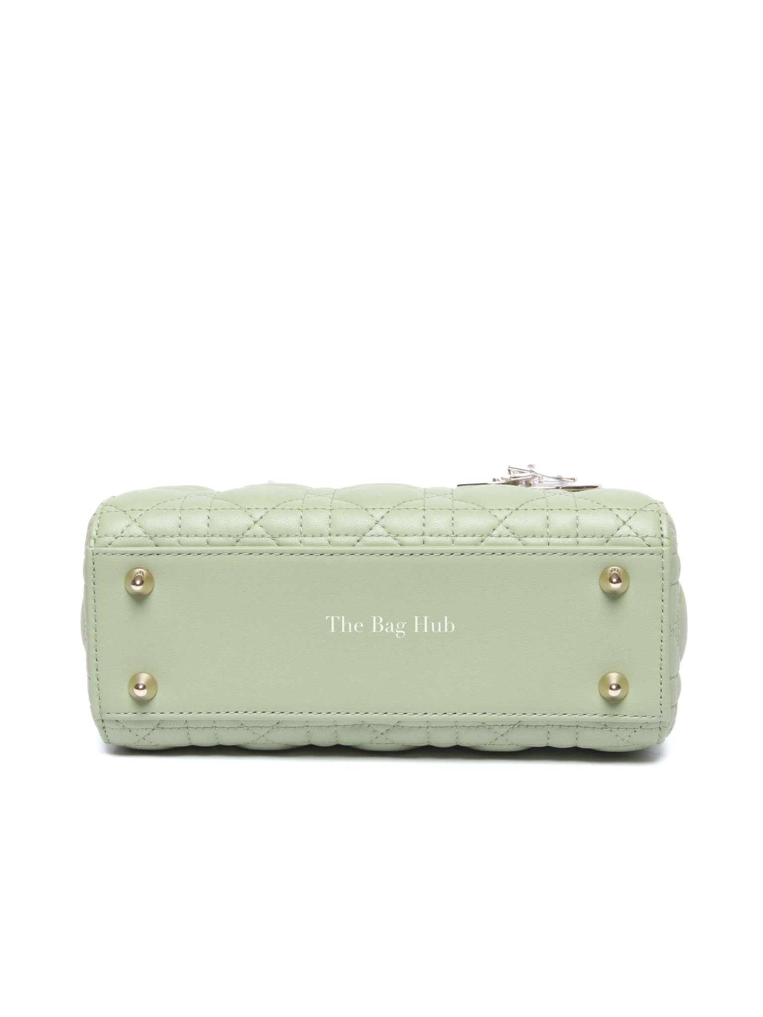 Dior Green Lambskin Quilted Lady Dior Small Bag