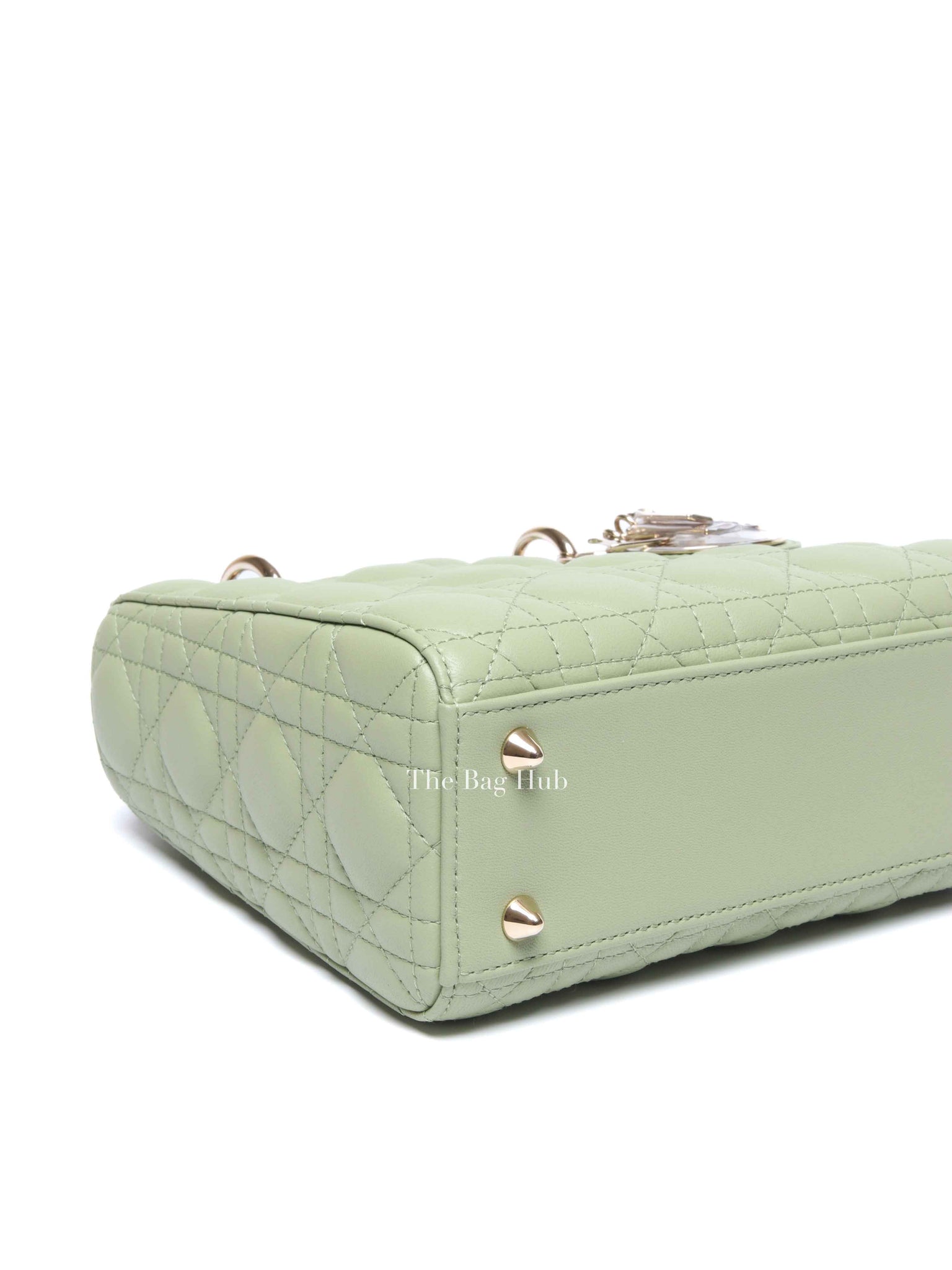 Dior Green Lambskin Quilted Lady Dior Small Bag