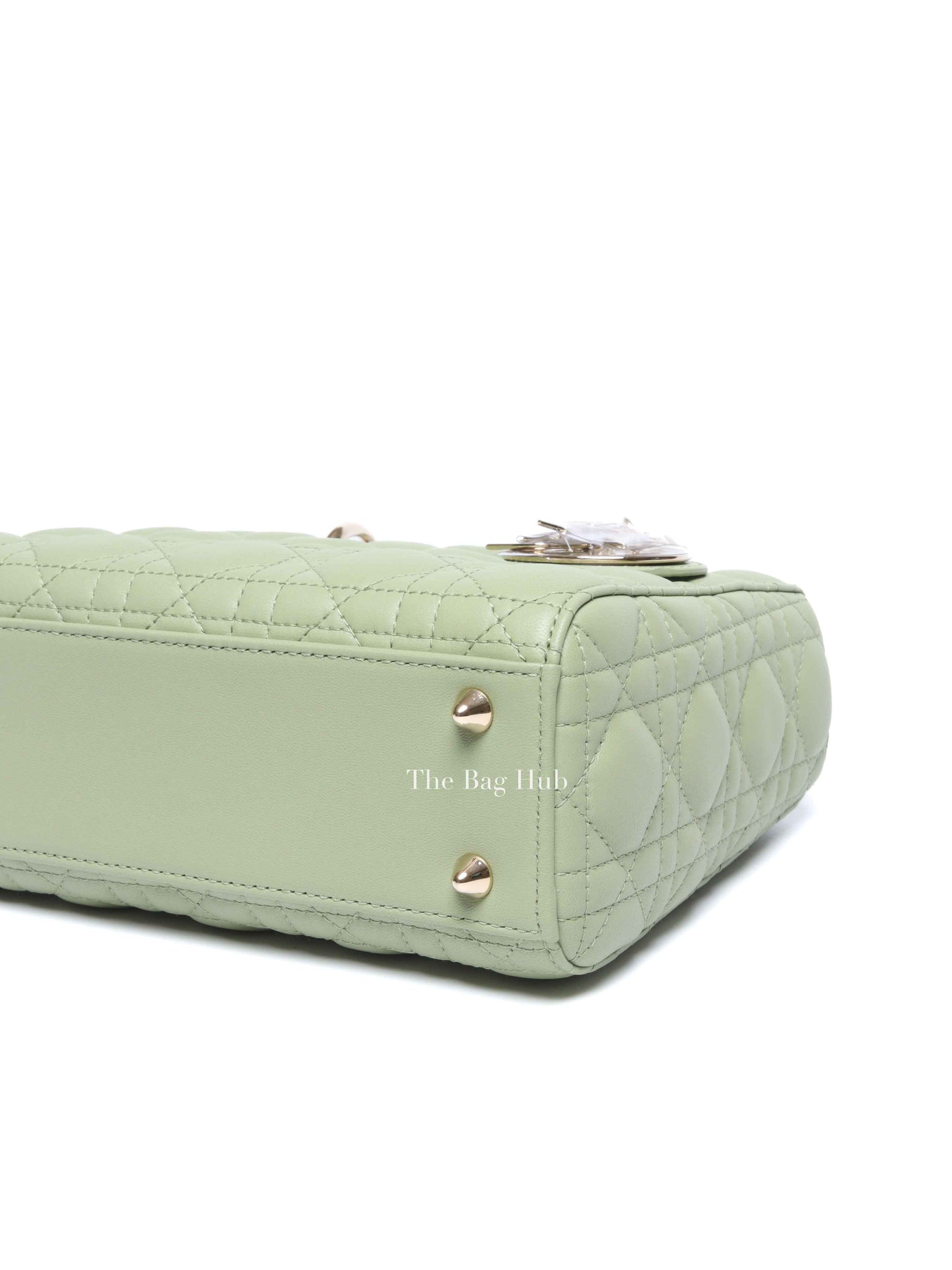 Dior Green Lambskin Quilted Lady Dior Small Bag