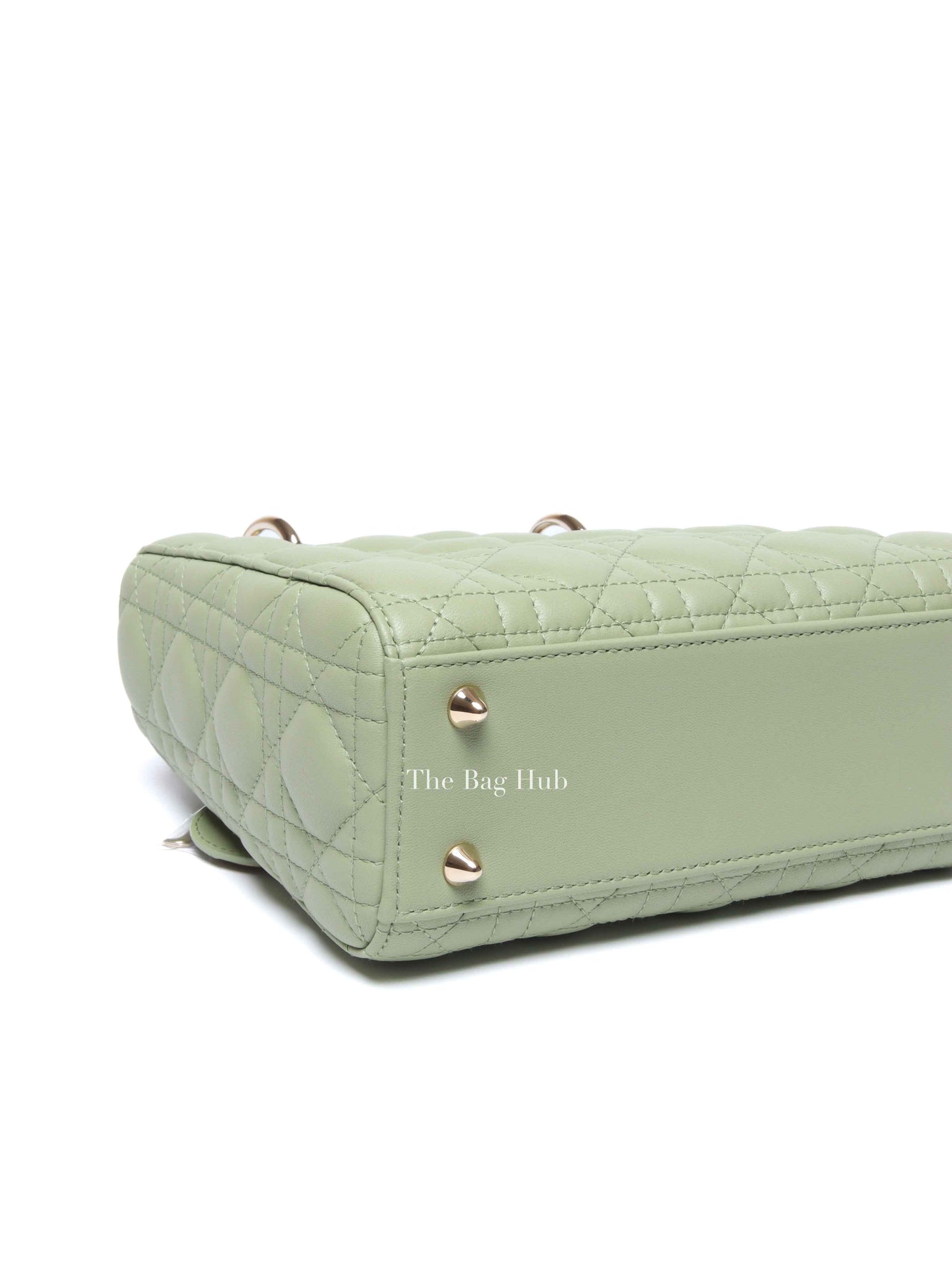 Dior Green Lambskin Quilted Lady Dior Small Bag