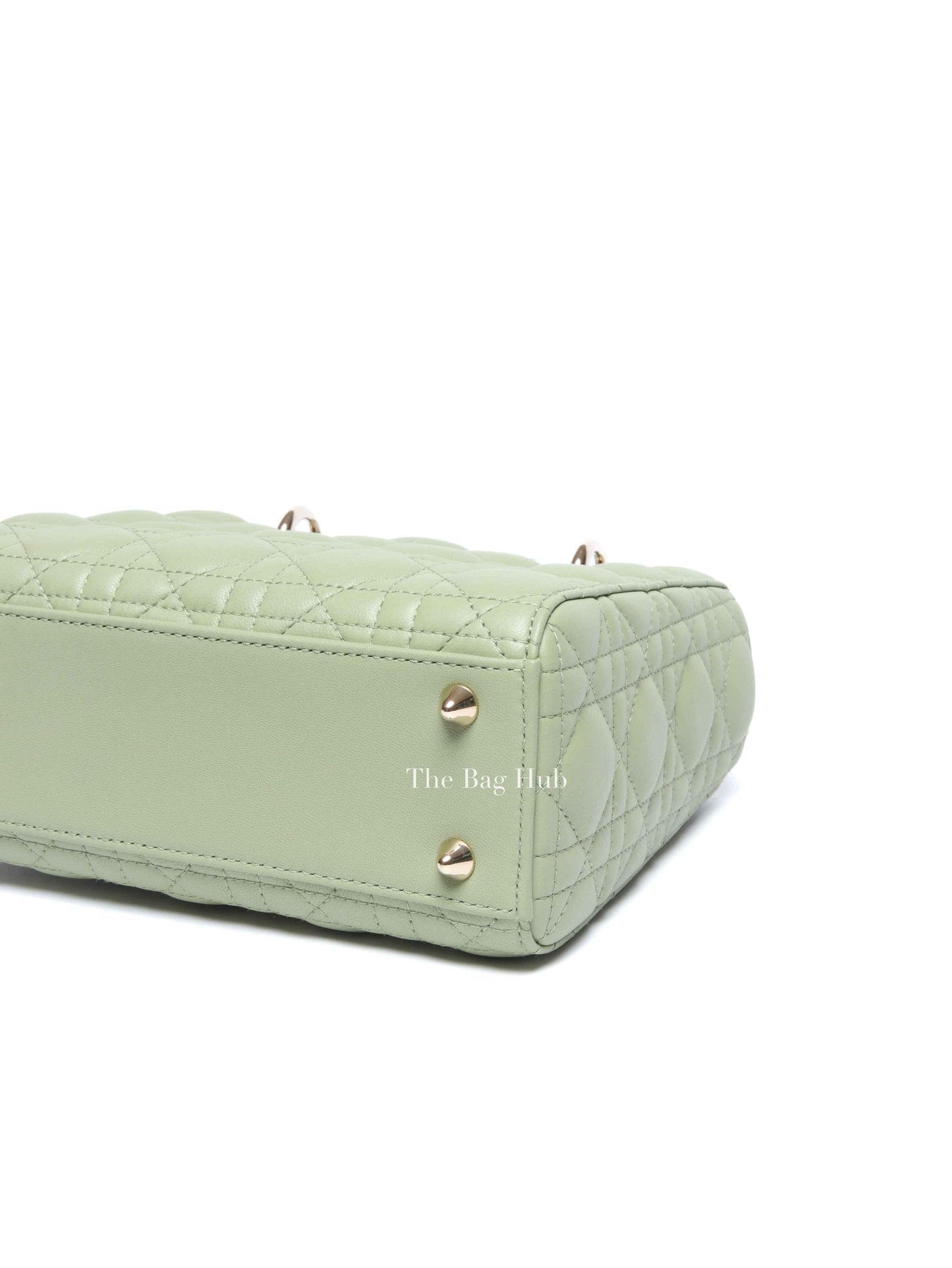 Dior Green Lambskin Quilted Lady Dior Small Bag