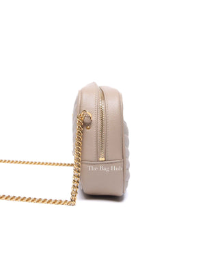 Saint Laurent Beige Grain De Poudre Matelasse Monogram Mini Lou Camera Bag GHW