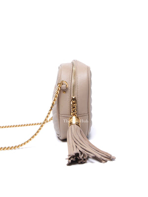 Saint Laurent Beige Grain De Poudre Matelasse Monogram Mini Lou Camera Bag GHW