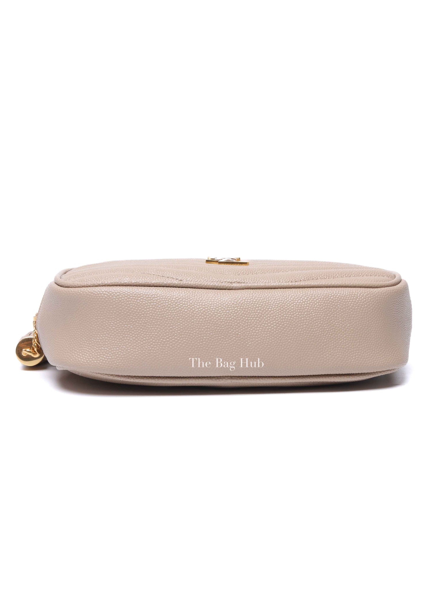 Saint Laurent Beige Grain De Poudre Matelasse Monogram Mini Lou Camera Bag GHW