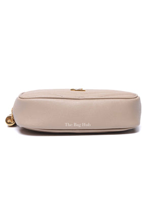 Saint Laurent Beige Grain De Poudre Matelasse Monogram Mini Lou Camera Bag GHW