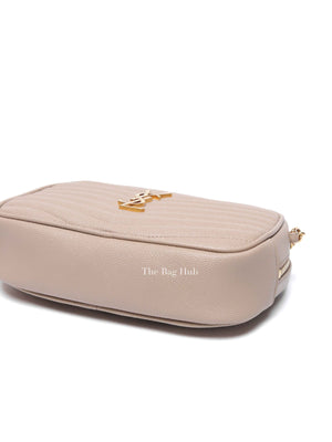 Saint Laurent Beige Grain De Poudre Matelasse Monogram Mini Lou Camera Bag GHW