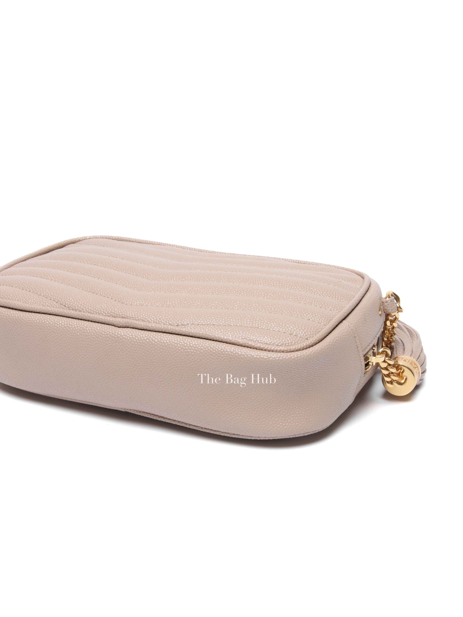 Saint Laurent Beige Grain De Poudre Matelasse Monogram Mini Lou Camera Bag GHW