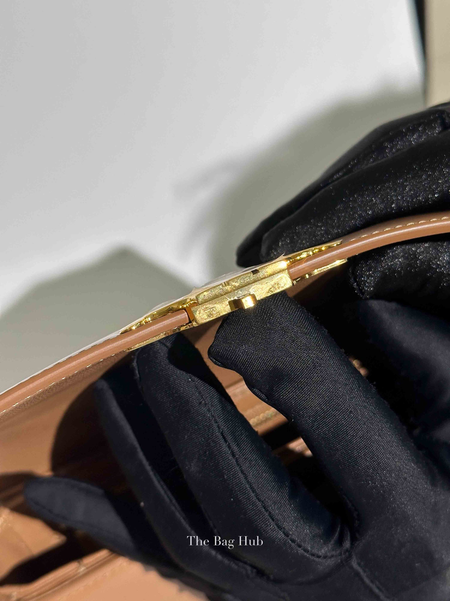 Celine Bronze Shiny Calfskin Teen Triomphe Bag